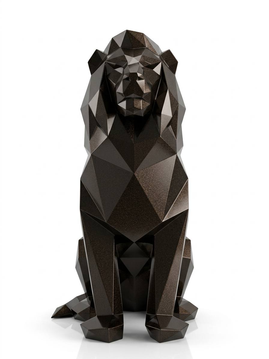 Lion-Inspired Geometric Sculpture