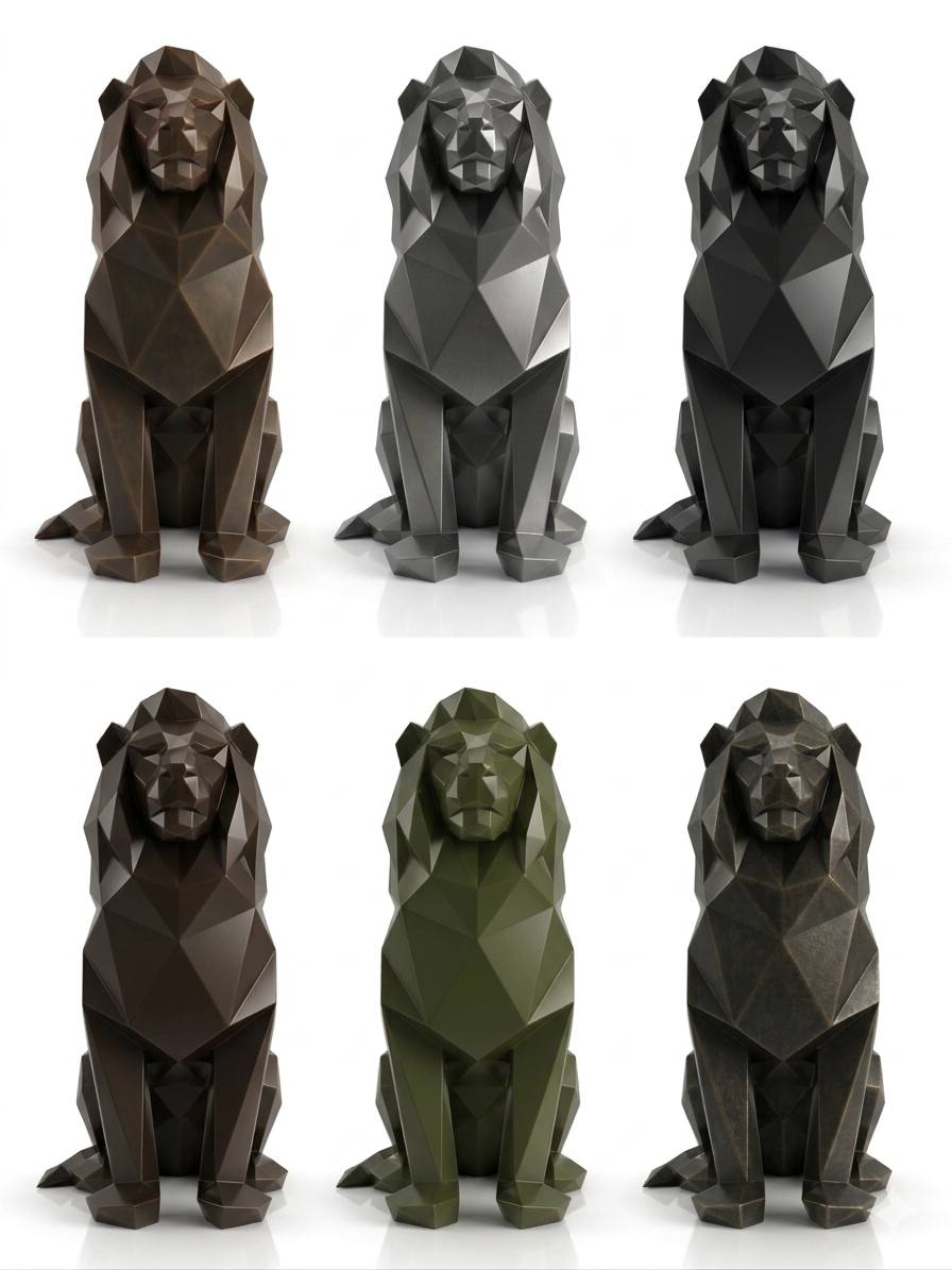 Lion-Inspired Geometric Sculpture